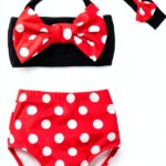 Baby Girls Bikini Set 3 Piece Bowknot Swimsuit Lightweight-0