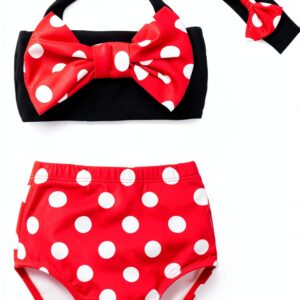 Baby Girls Bikini Set 3 Piece Bowknot Swimsuit Lightweight-0