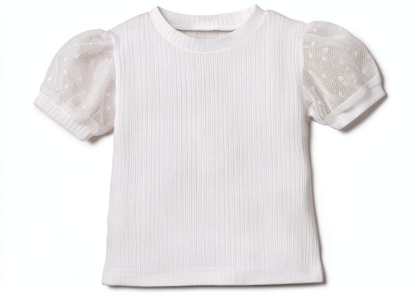 OPAWO Toddler Girl Shirts Puff Dot Sleeve Ribbed Tee 12M-7Y