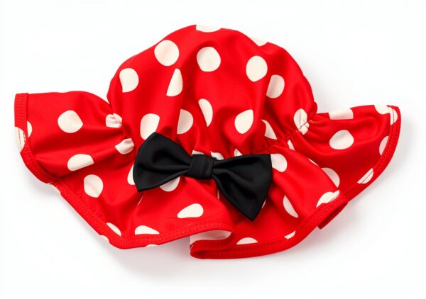 Baby Girls Red Black Dot Bikini Set Sunflower Hat Summer-5