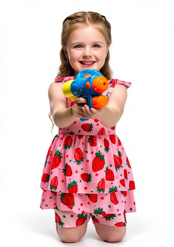 Baby Girl 2 Piece Bathing Suit Stretchy Ruffled Tankini Set-2