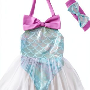 Mermaid Bikini Set for Baby Girls Soft Fabric Cute Design-0