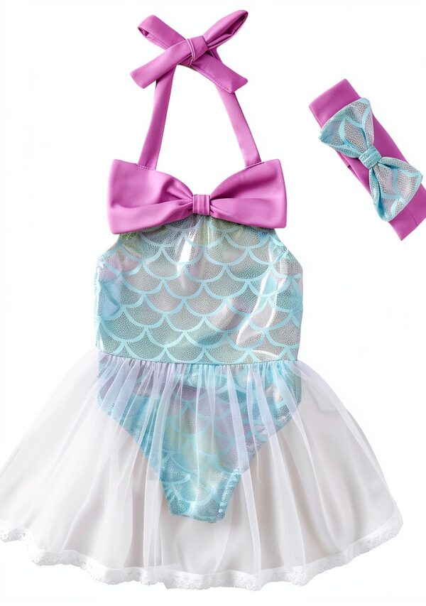 Mermaid Bikini Set for Baby Girls Soft Fabric Cute Design-0