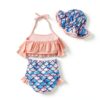Baby Girls Bikini Set Sunflower Yellow Mermaid Pink Swimwear-1