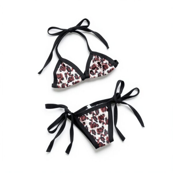 WALLARENEAR Baby Girls Leopard Bikini Set Polyester Swimwear-5