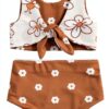 Lucikamy Baby Girl Floral Bikini Set Soft Quick Dry-0