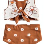 Lucikamy Baby Girl Floral Bikini Set Soft Quick Dry-0