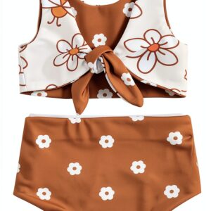 Lucikamy Baby Girl Floral Bikini Set Soft Quick Dry-0