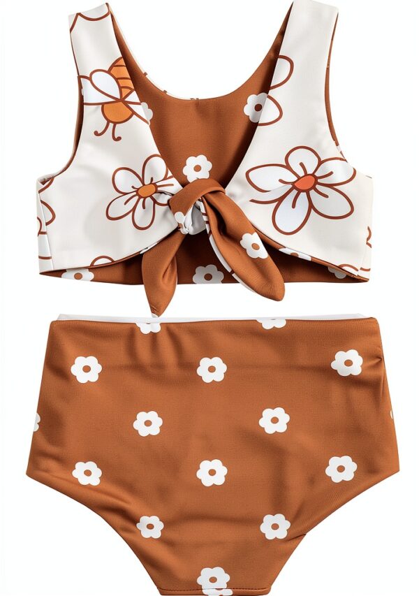 Lucikamy Baby Girl Floral Bikini Set Soft Quick Dry-0