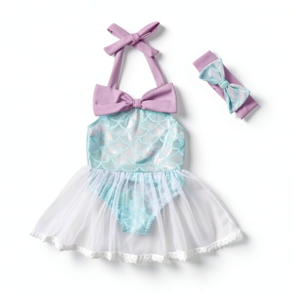 Mermaid Bikini Set for Baby Girls Soft Fabric Cute Design-1
