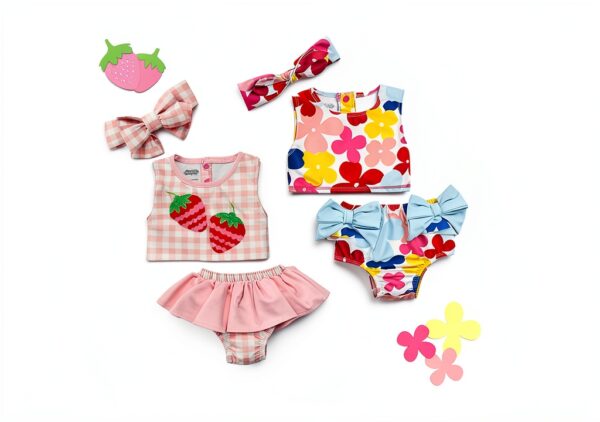 Mud Pie Baby Girls Floral Bikini Set Nylon Spandex-3