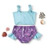 Mermaid Bikini Set Baby Girl Swimwear Blue Polyamide-2
