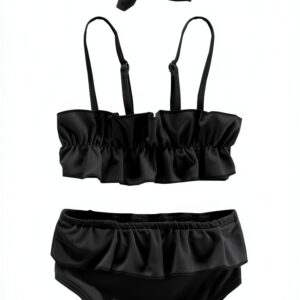 Amberetech Baby Girls Bikini Set Polyester Spandex Swimwear-0