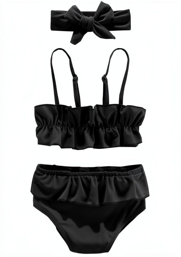 Amberetech Baby Girls Bikini Set Polyester Spandex Swimwear-0