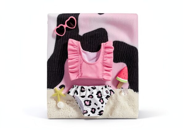 Aalizzwell Baby Girls Swimsuit Soft Polyester Bikini Set-2