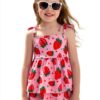 Baby Girl 2 Piece Bathing Suit Stretchy Ruffled Tankini Set-1