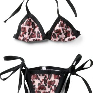 WALLARENEAR Baby Girls Leopard Bikini Set Polyester Swimwear-0