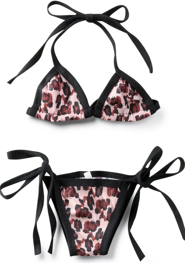 WALLARENEAR Baby Girls Leopard Bikini Set Polyester Swimwear-0