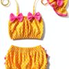 Sunflower Baby Girl Swimsuit Cotton Polyester Yellow Bikini-0