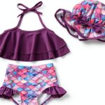 Baby Girls Bikini Set Mermaid Purple Sunflower Yellow-0
