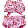 Baby Girls Bikini Swimsuit Butterfly Print UV Protection-0