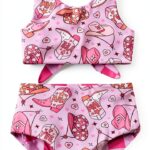 Baby Girls Bikini Swimsuit Butterfly Print UV Protection-0