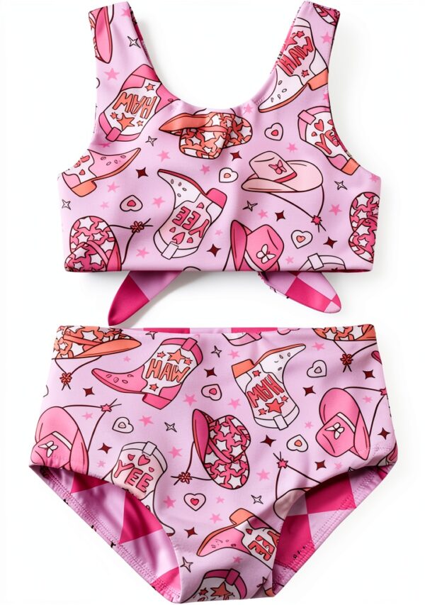 Baby Girls Bikini Swimsuit Butterfly Print UV Protection-0