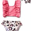 Aalizzwell Baby Girls Swimsuit Soft Polyester Bikini Set-0