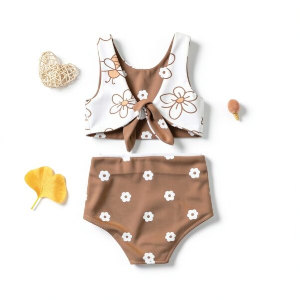 Lucikamy Baby Girl Floral Bikini Set Soft Quick Dry-1