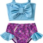 Mermaid Bikini Set Baby Girl Swimwear Blue Polyamide-0