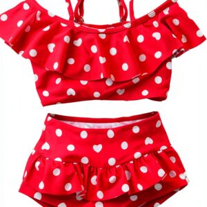 Baby Girl Bikini Set Red Polyamide Elasthan Swimwear-0