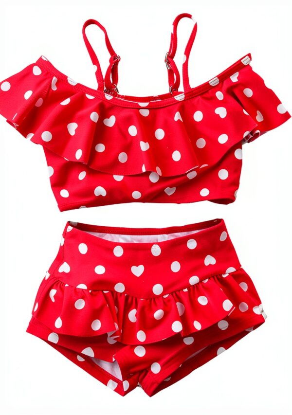 Baby Girl Bikini Set Red Polyamide Elasthan Swimwear-0