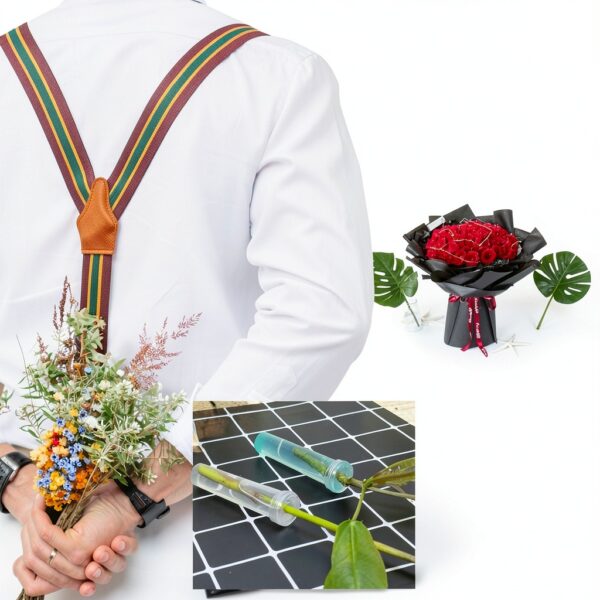 Floral Water Tube Reusable Plastic Cap YQW-CY Model 0010 2.8in Length-5