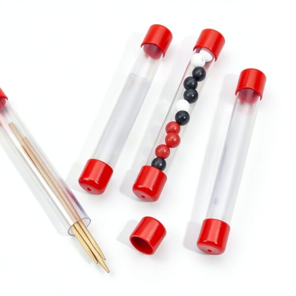Empty Storage Tubes 5pcs AHANDMAKER Clear Rigid Plastic 8.26" Red Caps-3