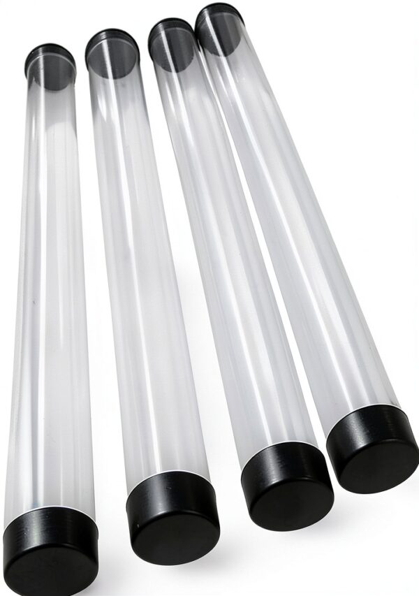 Clear Plastic Tube 12×2″ Rigid Cylinder 4‑Pack – Plastics For Lighting-0