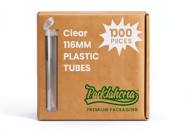 Clear Pop Top Tubes 116mm Packlahoma 1000 Count Waterproof BPA Free-0