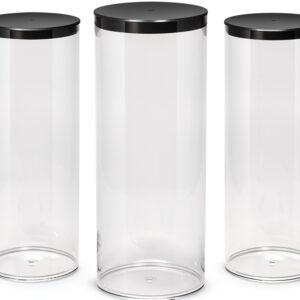 Clear Plastic Storage Tubes Prestige PETG Black Lid-0