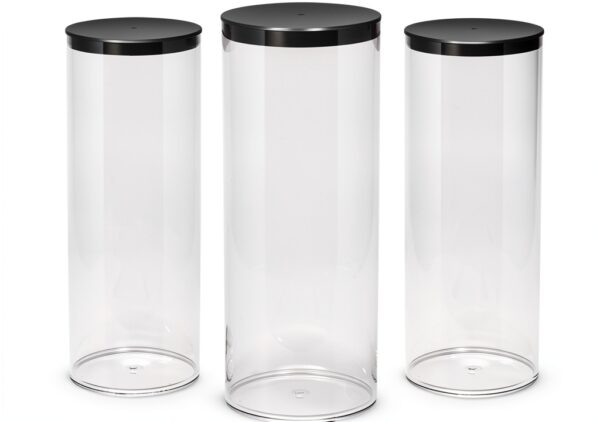 Clear Plastic Storage Tubes Prestige PETG Black Lid-0