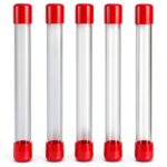 Empty Storage Tubes 5pcs AHANDMAKER Clear Rigid Plastic 8.26" Red Caps-0
