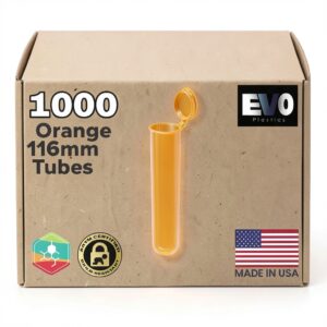 Evo Plastics Orange 116mm Pop Top Tubes 1000 Bulk Medical‑Grade-0