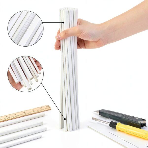 ABS Plastic Hollow Tubes OLYCRAFT 40pcs 10 Sizes White DIY Model Rods-2