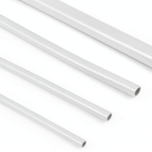 25 PCS ABS Plastic Round Tubes, White Bars Rod Hollow Tubing Connector for DIY Crafts Sand Table Architectural Model Making (9.8 Inches Long, 5 Sizes)-0