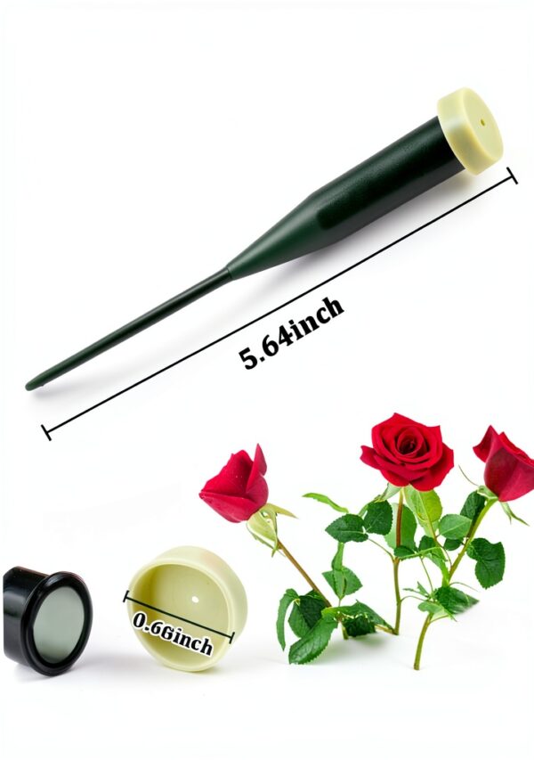 FIVEIZERO Floral Water Tubes for Flowers, 25 PCS 5.64 Inch Green Flower Stem Water Tubes with Caps, Plastic Floral Tubes Vials for Fresh Flower Arrangements, Florist Supplies-1
