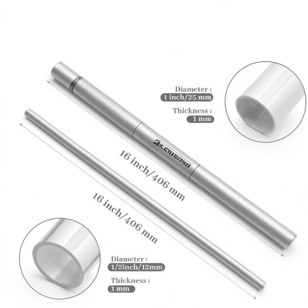 Acrylic Tube 24pcs Set by Taiyin Clear 1" & 1/2" 16in-1