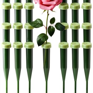 FIVEIZERO Floral Water Tubes for Flowers, 25 PCS 5.64 Inch Green Flower Stem Water Tubes with Caps, Plastic Floral Tubes Vials for Fresh Flower Arrangements, Florist Supplies-0
